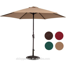 Parapluie de patio extérieur en aluminium avec 6 manivelles